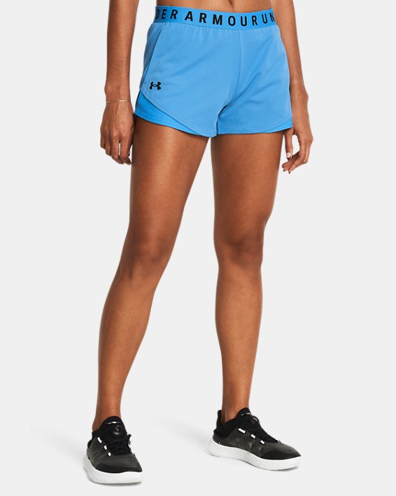 Women's UA Play Up 3.0 Twist Shorts, Blue, pdpMainDesktop image number 0